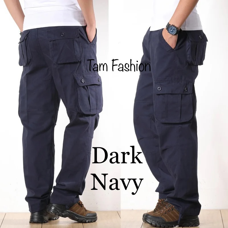 Size 28-40?Seluar kerja kargo lelaki 6 poket seluar slack ?Guna tali pinggang ?premium kualiti eksport ?Promosi gila