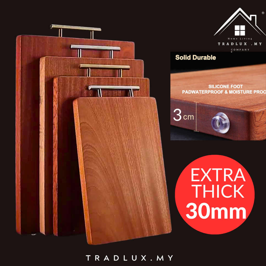 Tradlux 乌檀木菜板Rectangle Solid Wooden Chopping Board / Cutting Board / Kayu Papan Pemotong Ebony Whole Wood Cutting Board