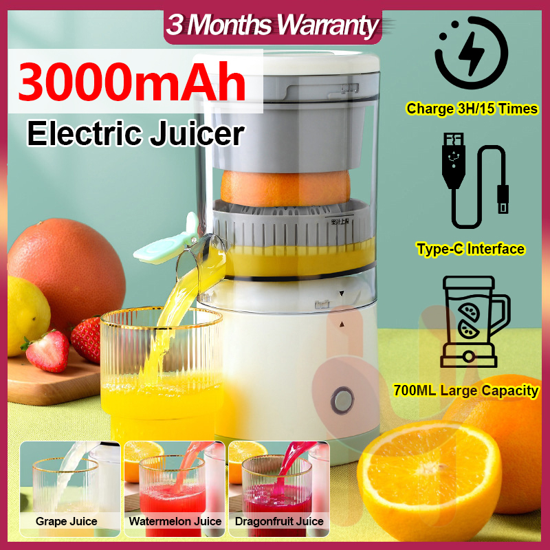 Citrus Juicer Fruit Electric Wireless Portable Orange Squeezer with Powerful Motor and USB Charging Cable Lime Juicer 榨汁