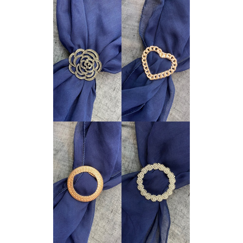 Ring Scarf 2IN1 Cincin Tudung Bawal Model Siap Pin Belakang