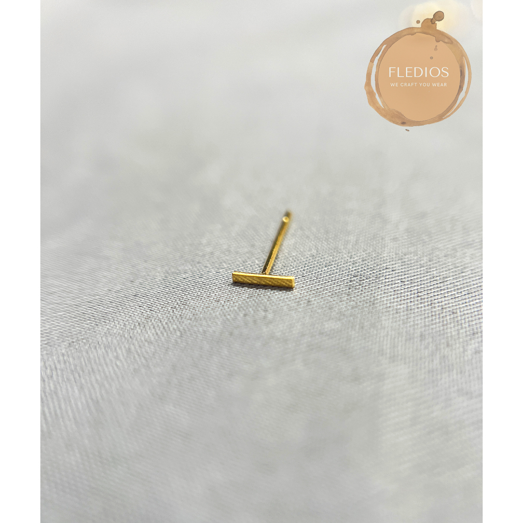 Fledios Subang Bentuk T  Emas 916/  Fledios 916 Gold T Earrings/916 Subang Gold Earrings Subang 916 Emas