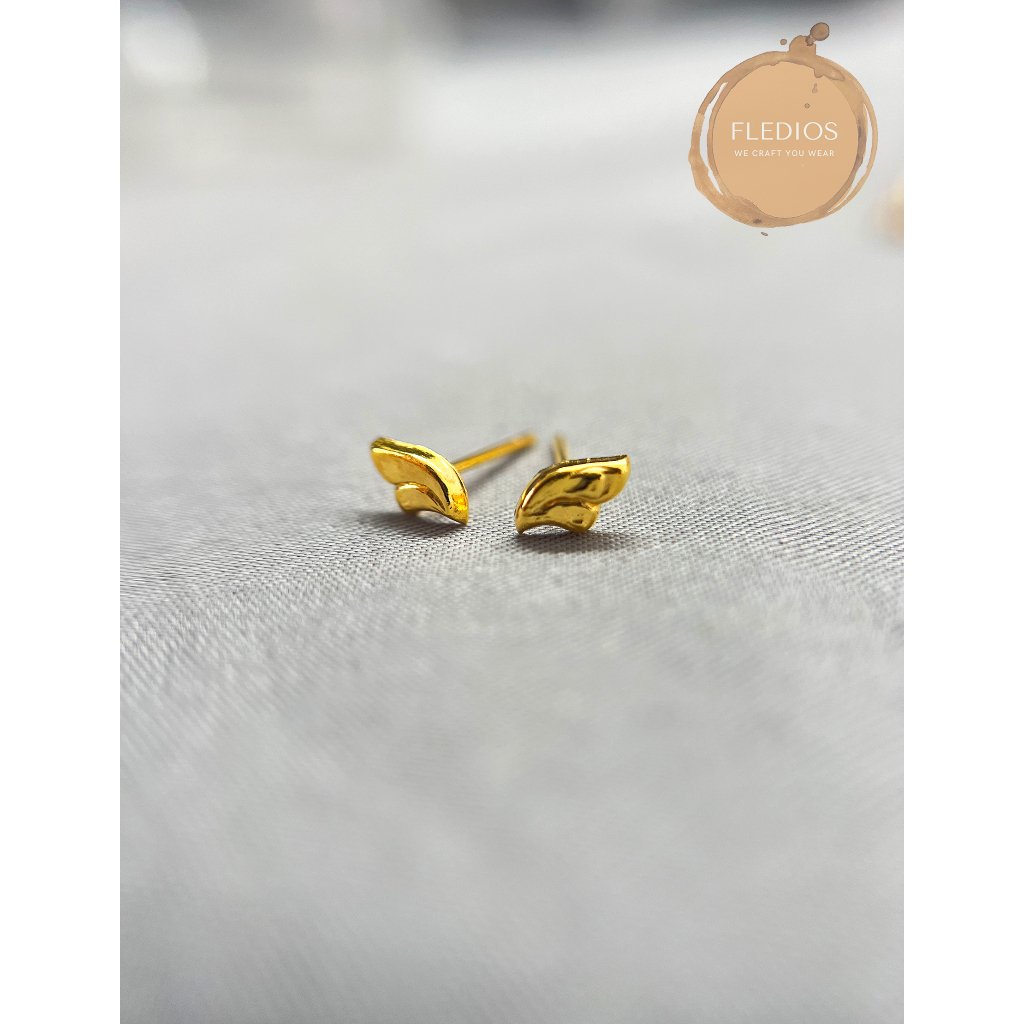 Fledios Subang Bentuk Wing  Emas 916/  Fledios 916 Gold Wing Earrings/916 Subang Gold Earrings Subang 916 Emas