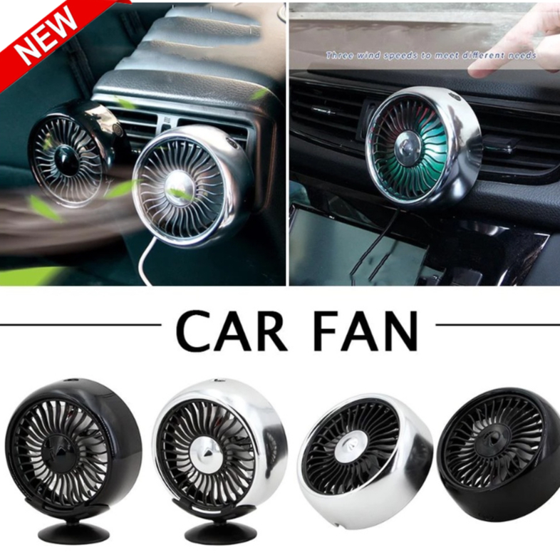 LED Car Fan Portable Mini 3-Speed ​​7-Blade Dashboard/Air Vent car fan air cooler Outlet Auto Cooling Portable Mini Fan