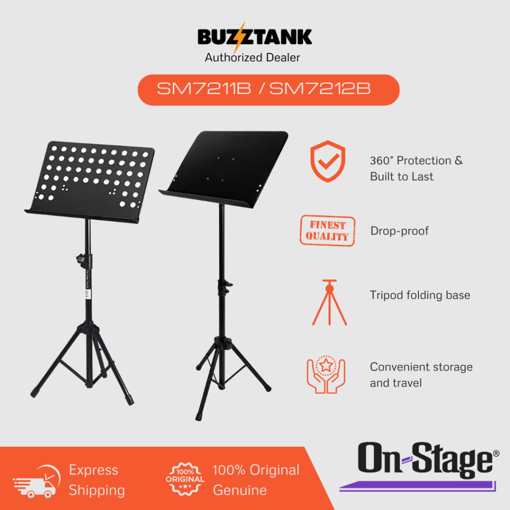 On Stage SM7211B / SM7212B Music Perforated Conductor Stand Tripod Base