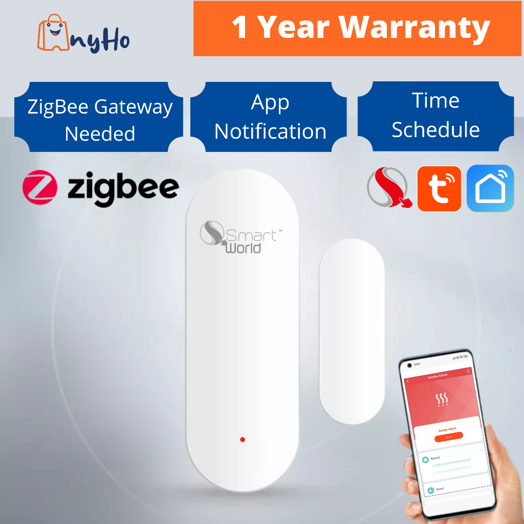 TUYA SMART WORLD ZigBee Door Sensor Alarm Wireless Magnetic Window Open Entry Alert Home Security Detector