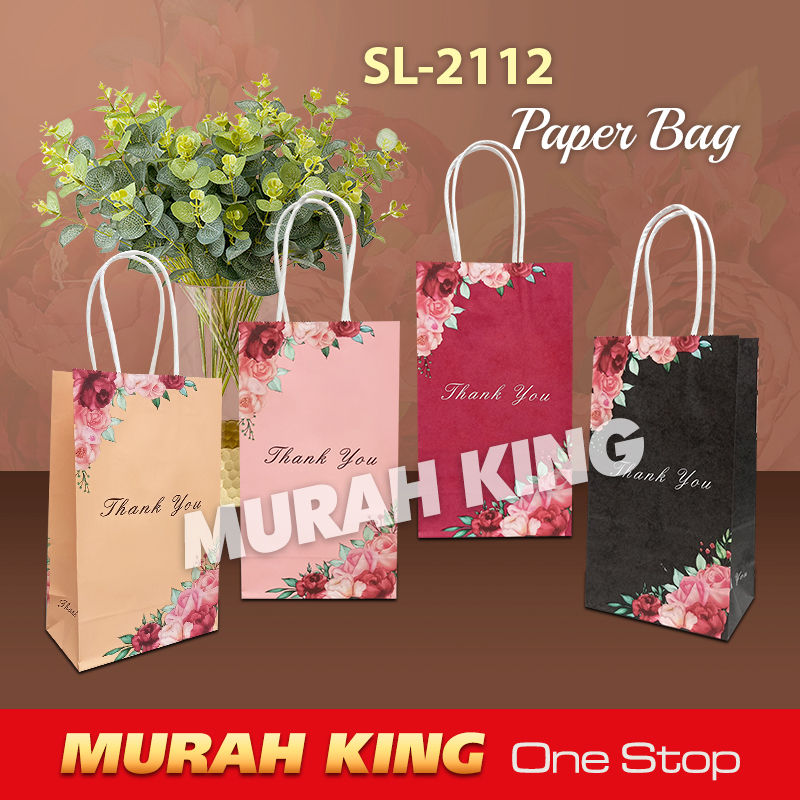 PAPER BAG Thank You Printed 10pcs/pkt / GIFT BAG/ BAG MURAH / BAG JAMUAN / GOODIES BAG / WEDDING GIFT / Kraft paper bag