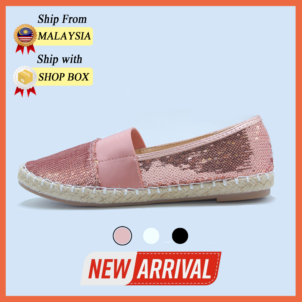 GF Shoe Women Sequins Espadrilles Shiny Ladies Fashionable Casual Slip-Ons Shoe G 2435