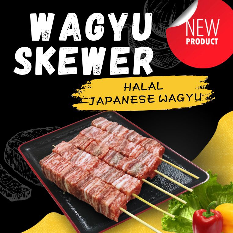 [DELIVERY 1 SEMENANJUNG] JAPAN’S HALAL A5 WAGYU BEEF SKEWER 5 STICK 240G-250G