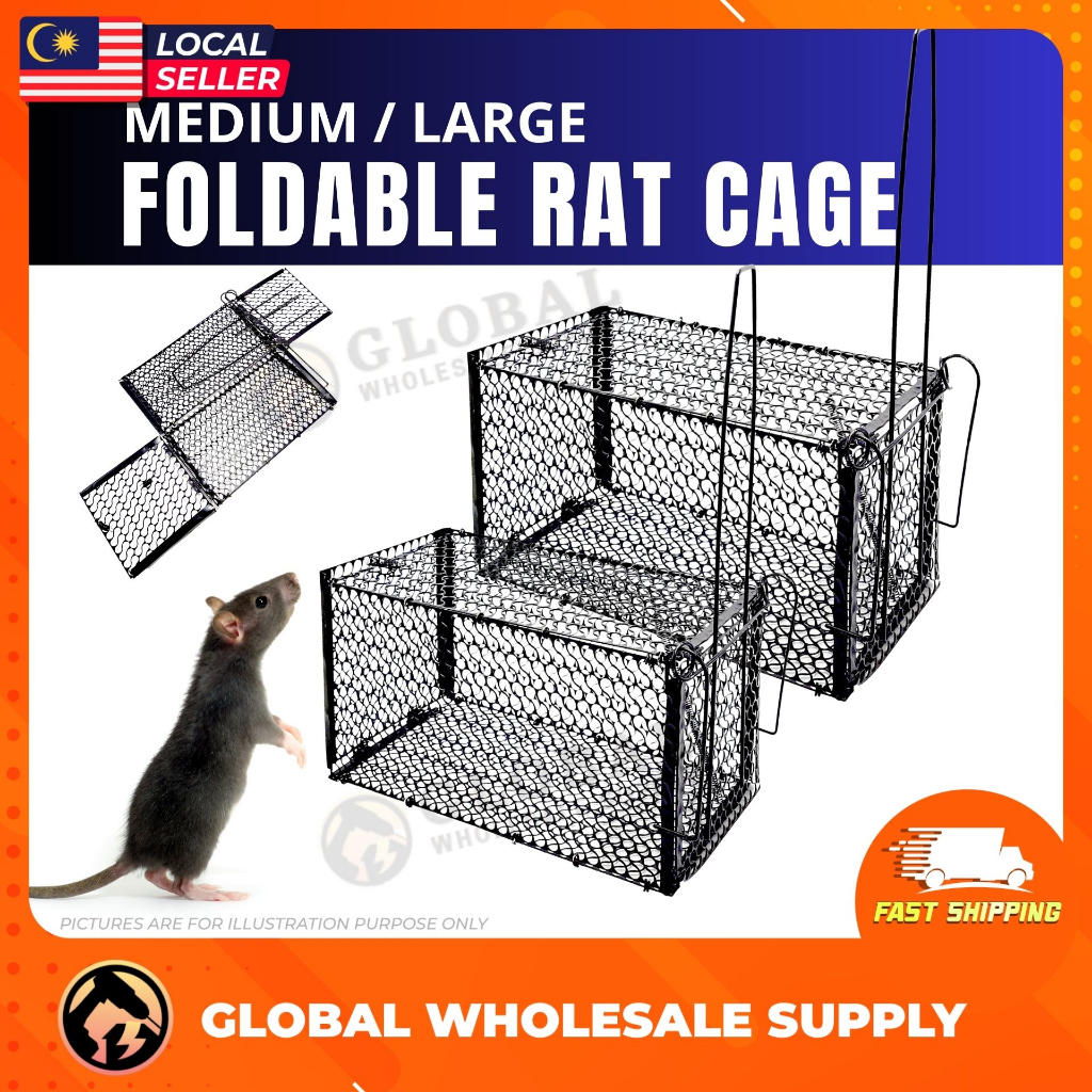 FOLDABLE Rat Trap Cage Perangkap Tikus Mouse Trap Cage Small Animals Traps Catch and Release 老鼠笼 Humane Rat Traps