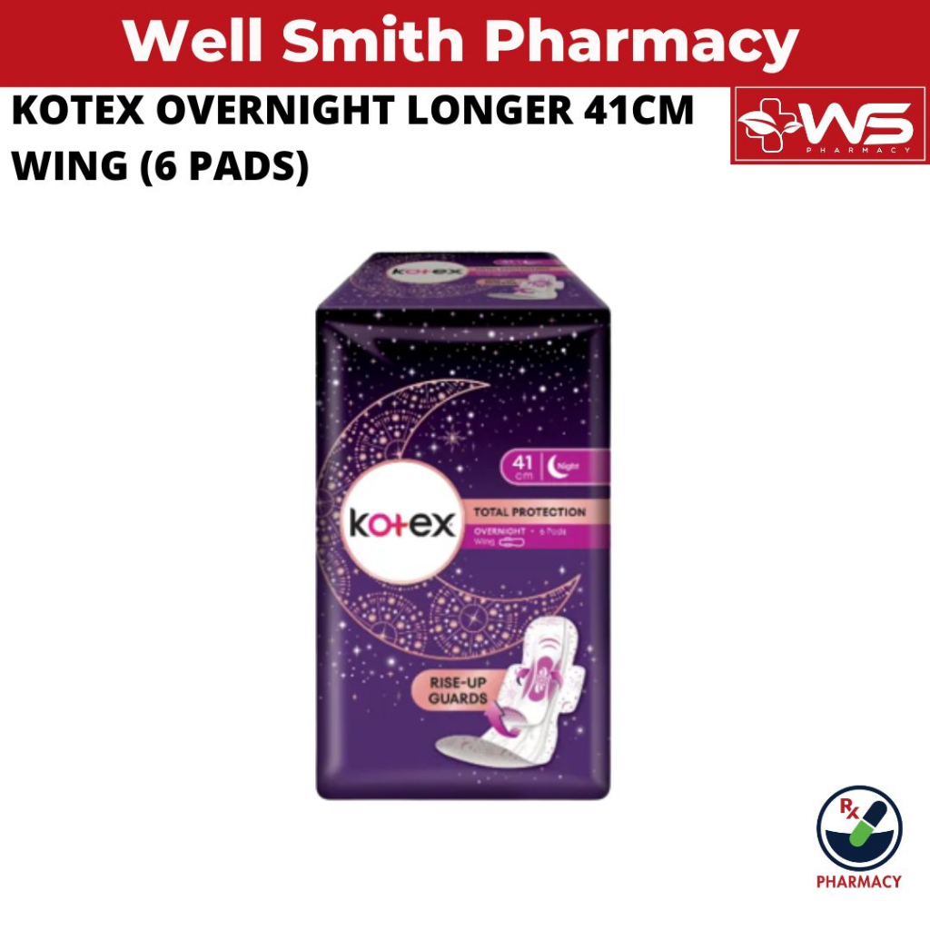 KOTEX OVERNIGHT LONGER 41CM WING (6 PADS)