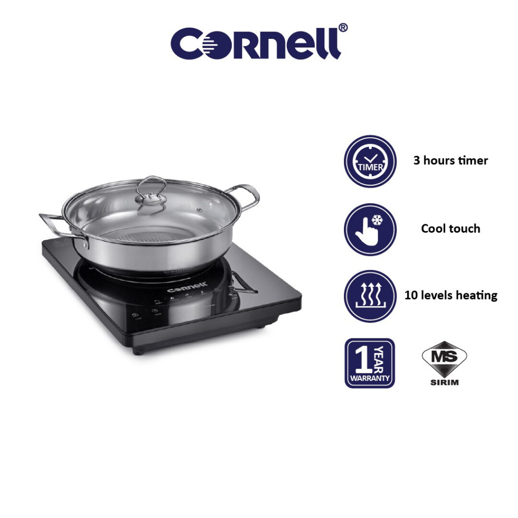 Cornell for Multi Pot Ceramic Cooker (Free Stainless Steel Pot) CCC-2201X Multi Cooker Hot Pot Steamboat Induction