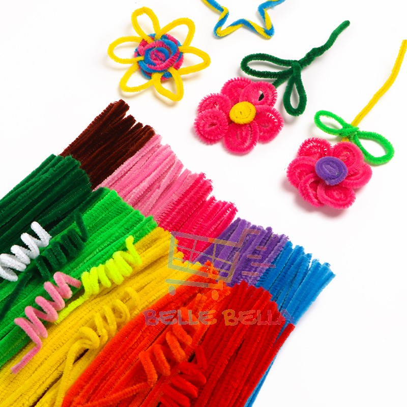 6MM COLORFUL CHENILLE STEMS KIDS PLUSH STICK CHILDREN'S EDUCATION ART MATERIALS PIPE CLEANERS KRAFTANGAN DAWAI BUNGA 扭扭棒