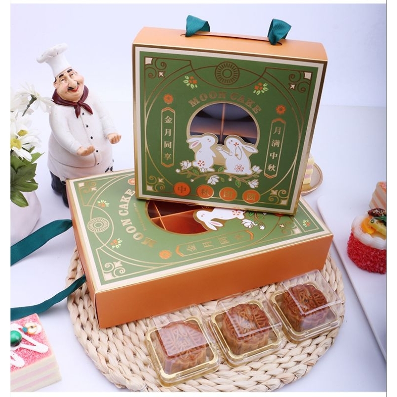 中秋节月饼礼盒烫金手提袋包装礼物盒兔子Mid-Autumn Festival Mooncake Gift Box Tote Bag packing box face mask beg cat food