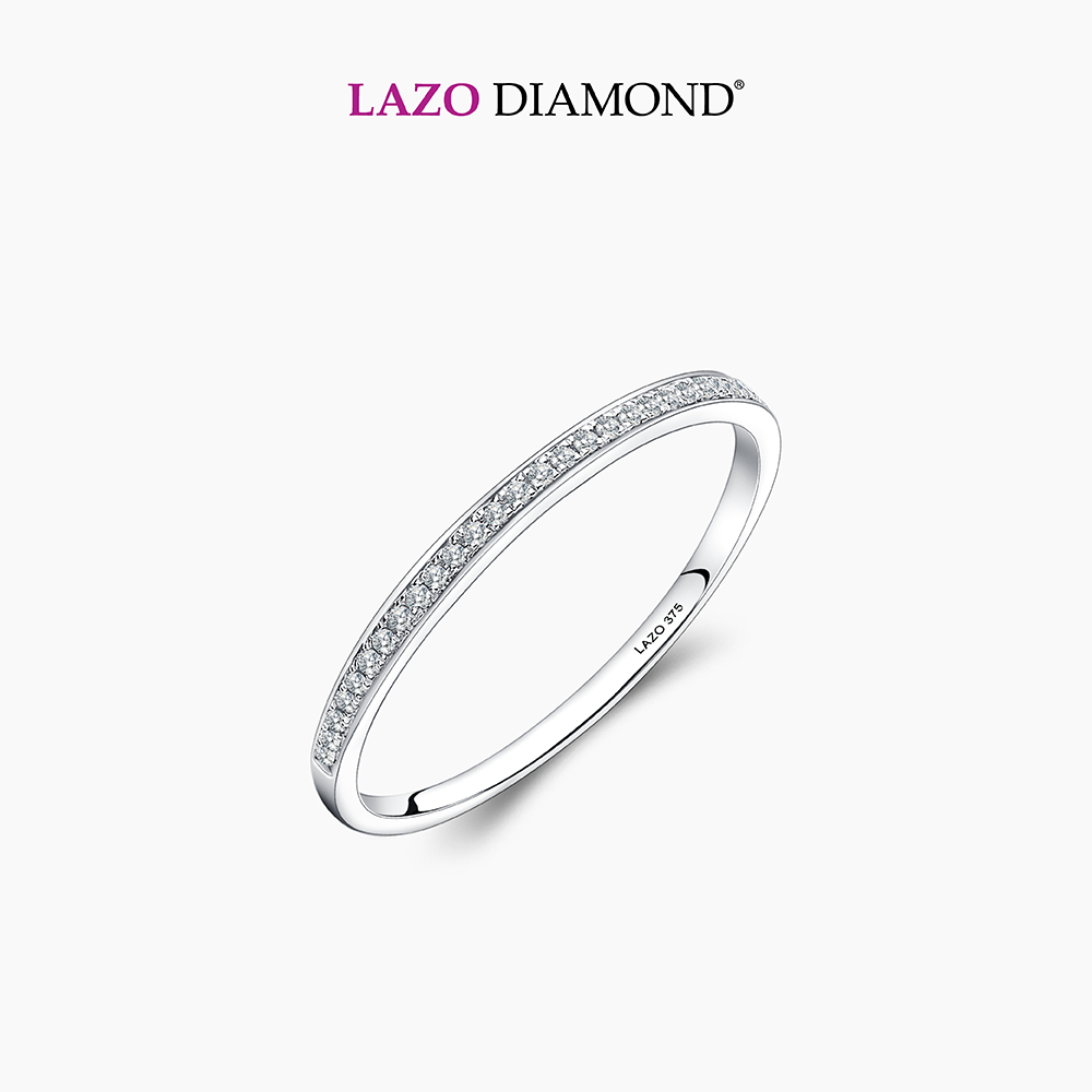 LAZO DIAMOND Half Eternity Thread Set Diamond Ring in 9k White Gold