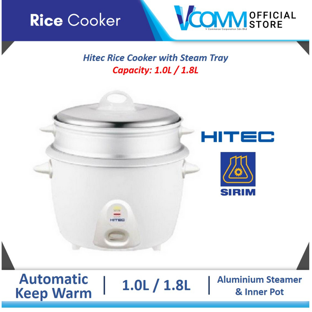 HITEC Conventional Rice Cooker 1.0L / 1.8L with Steam Rack | HTR-1003 / HTR-1803