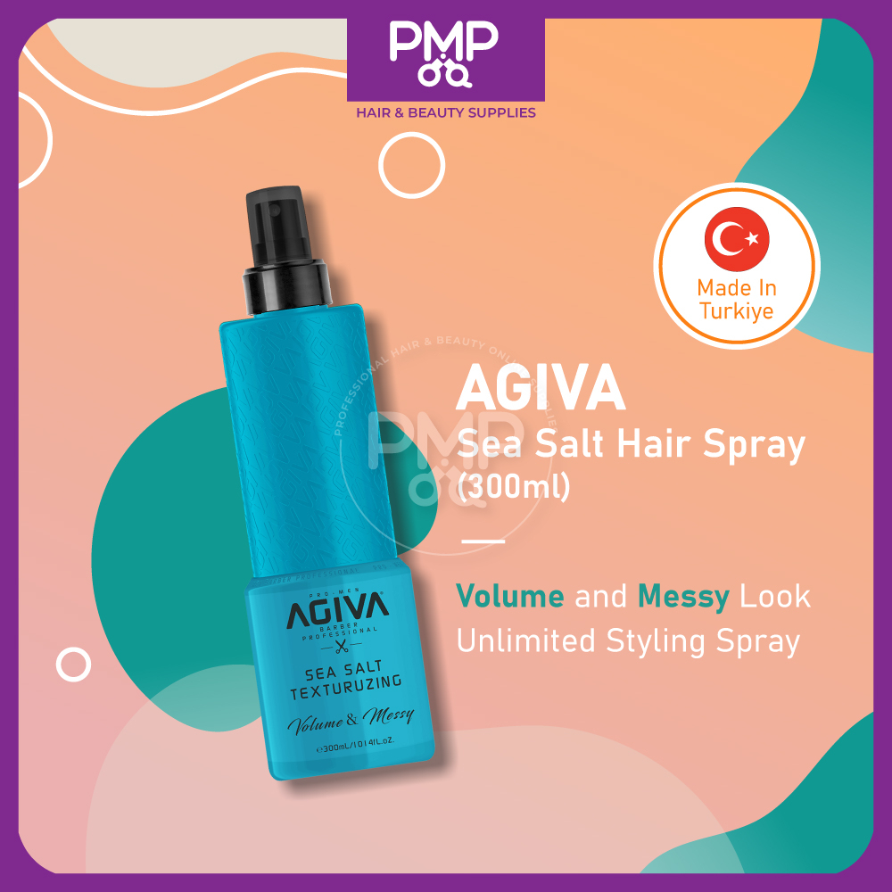 Agiva Sea Salt Texturizing Hair Spray 300ml (Volume & Messy) Made in Turkey_ Ready Stock