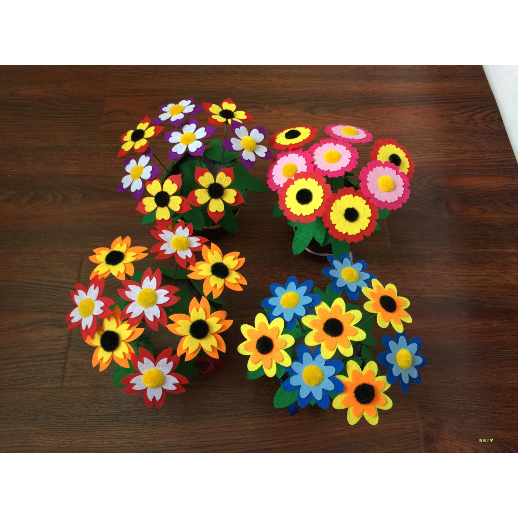 Mother Father Teacher Gifts Kindergarten Kids Handmade DIY Non-Woven Flower Pot 母亲节父亲节教师节礼物 幼儿园儿童手工DIY花盆不织布盆栽