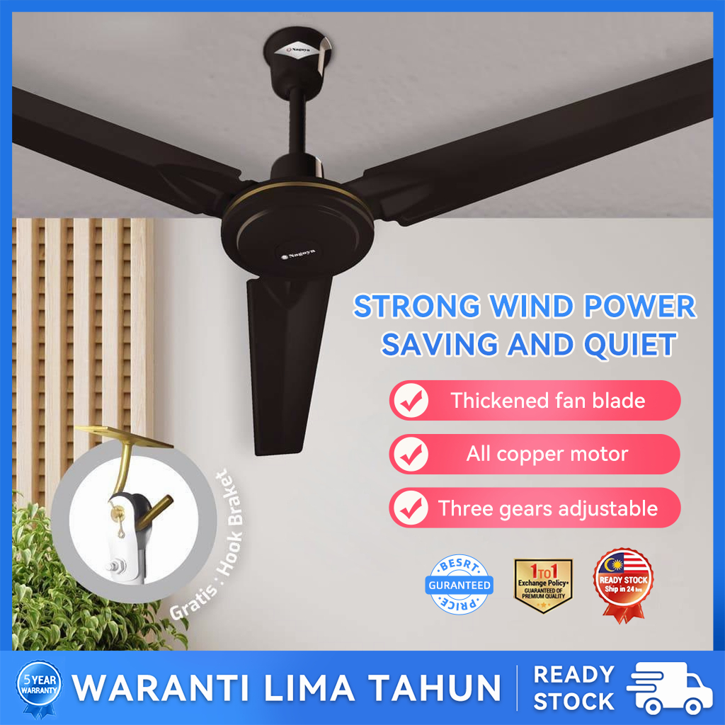 kipas siling murah home living room restaurant ceiling mute big wind iron leaf 56 inch ceiling fan