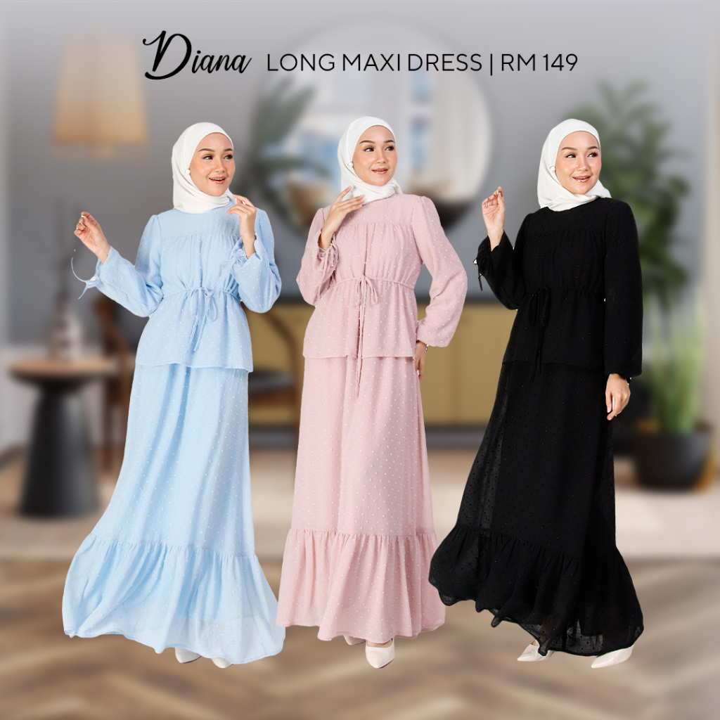 ⚡SPECIAL OFFER⚡ Diana Woman Long Maxi Dress Sedondon Jasmina Malaysia