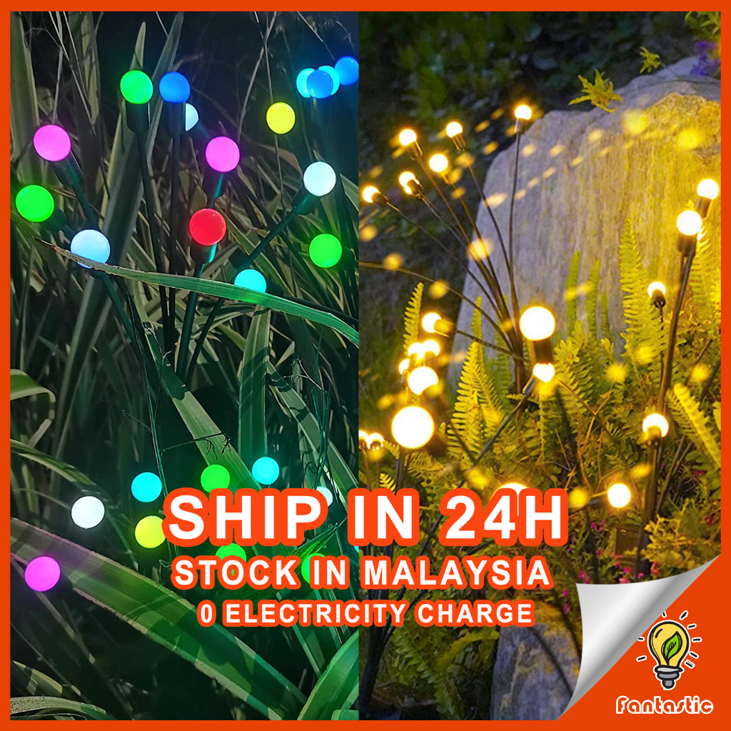 Solar LED Firefly Garden Light Outdoor Decoration lampu Raya light Firework Christmas Holiday Festival Garden Lamp Ip65