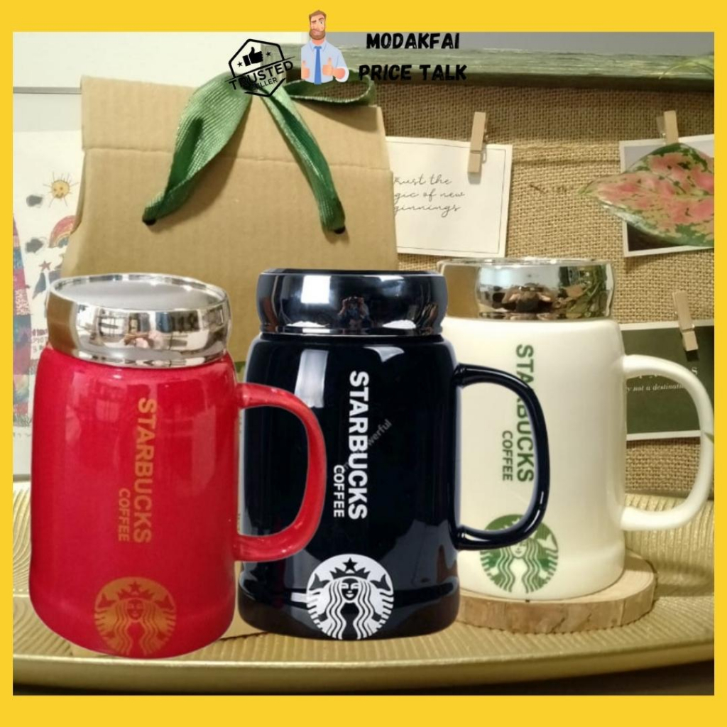 Starbucks 500ml Ceramic Cup Creative Mug Home Office Coffee Cup Fashionable Simple Large Capacity Breakfast Milk Cup