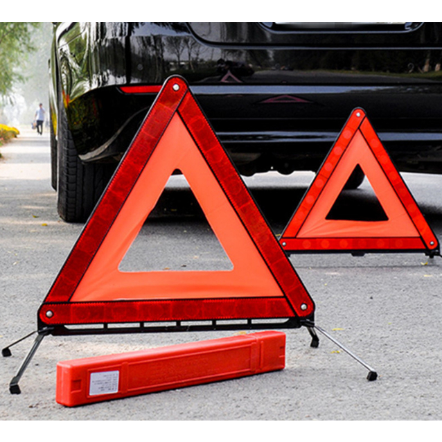 Car Reflective Foldable Road Emergency Red Triangle Roadside Car Emergency Safety Stop Sign Reflective Triangle