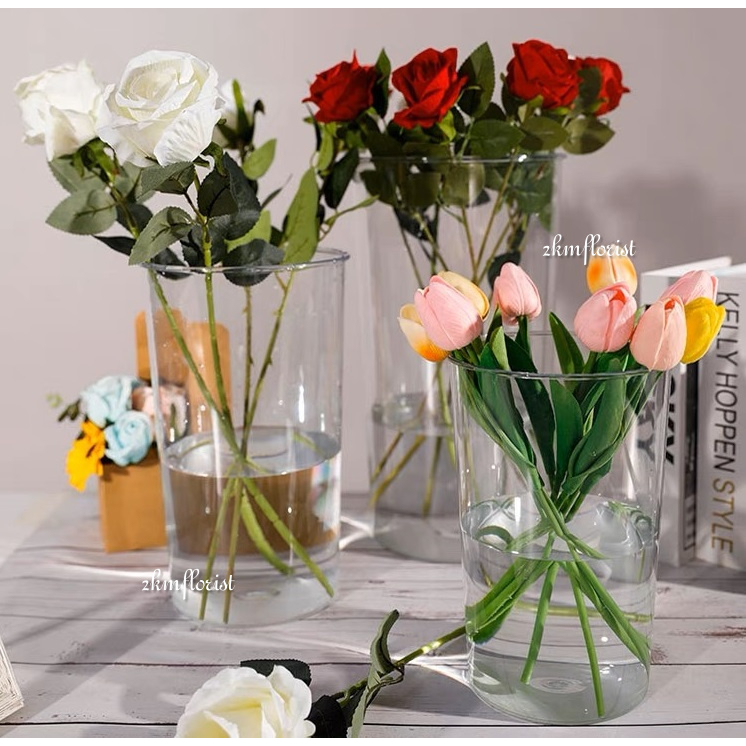 ACRYLIC VASES Plastic Vases Flower Vase Home Decorative Small Vase Bunga Pasu Plastik Flower Arrangement Gubahan Transp