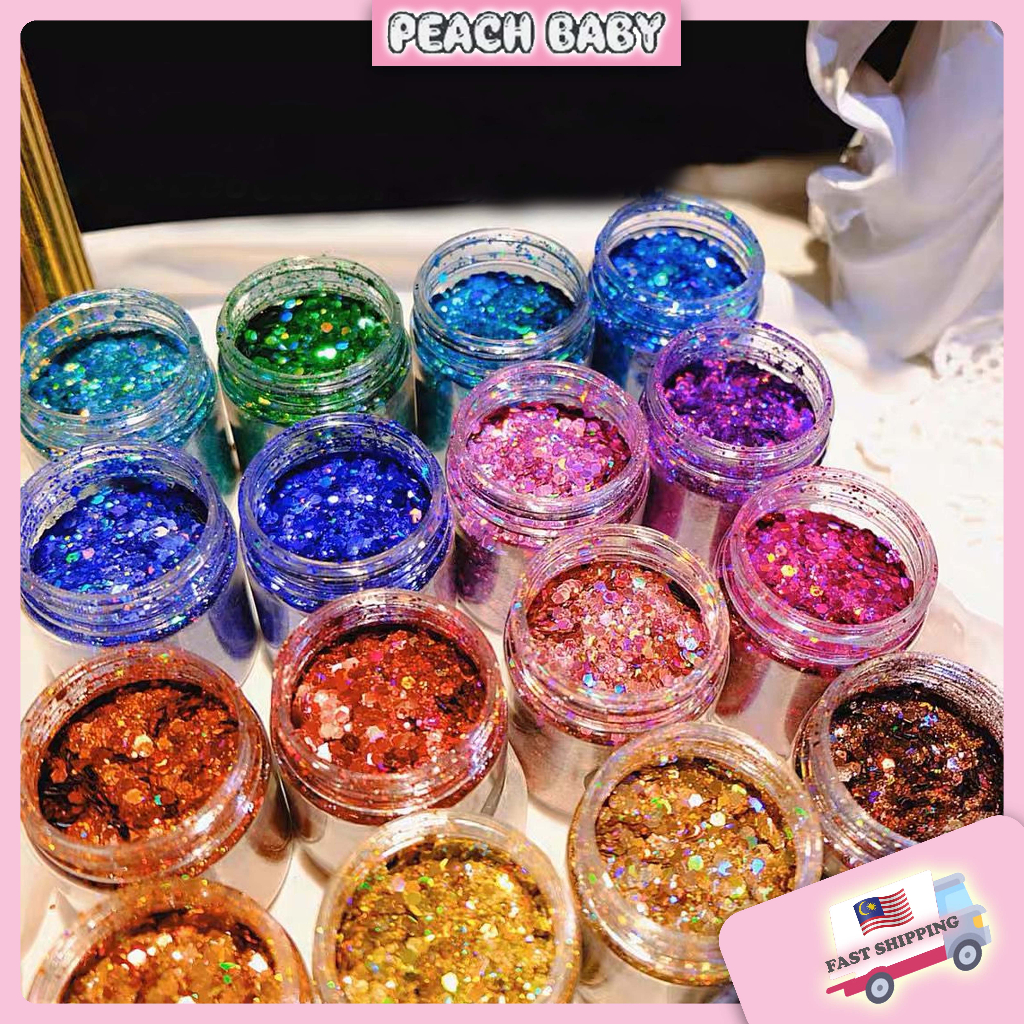 Reflective Rainbow Base DIY Mix Glitter Sprinkle Sequin Decoration Epoxy Resin Ab Glue Handcraft Casing 镭射混合闪粉亮片滴胶