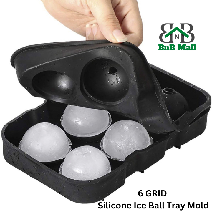 6 GRID Silicone Ice Ball Tray Mold Ice Ball Maker Jelly Maker Molds Ice Storage Containers Cocktails Beverages