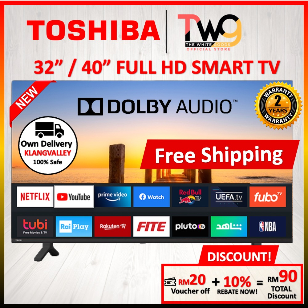 [FREE SHIPPING] Toshiba 32" / 43" FULL HD BASIC / SMART LED TV 32V31LP 32V35KP 43v31LP - BordLess Design