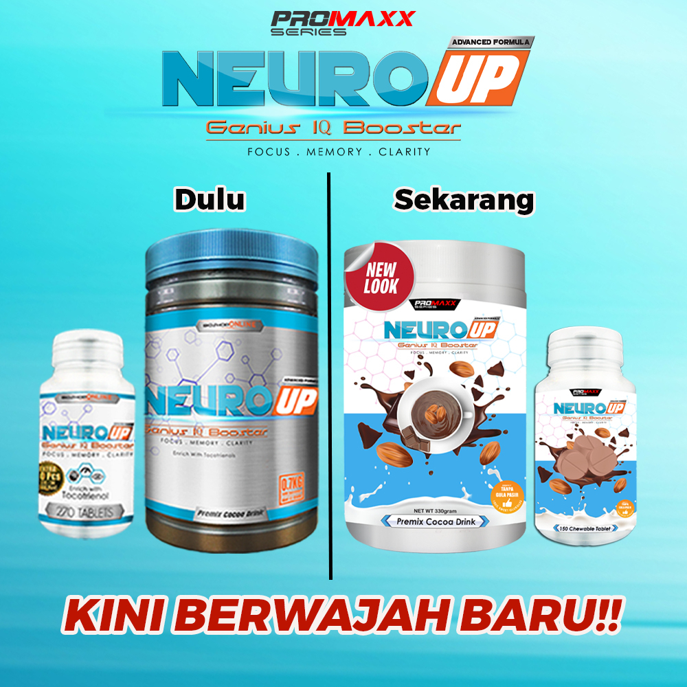 Neuro Up Promaxx Serbuk Koko Untuk IQ Minda Kanak-Kanak Brain Booster Neuro Up