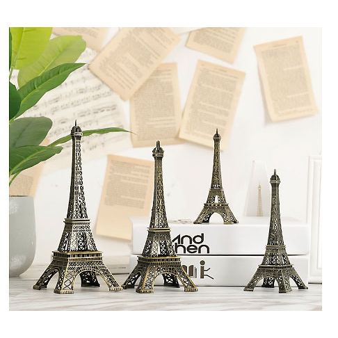Paris Eiffel Tower dubai tpwer Burj KhalifaCraft Art Statue Model Bronze color Home Decor Desktop metal Ornaments