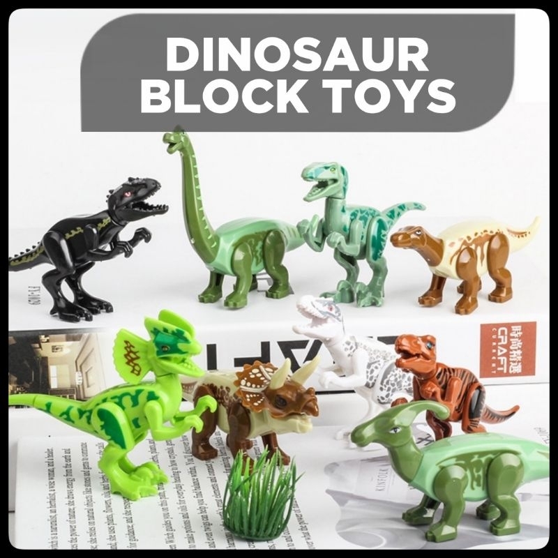 ? DIY Building Dinosaur Block Toys Mini Figurines Action Figure Dinosaur World Toys for Kids Mainan Budak ?
