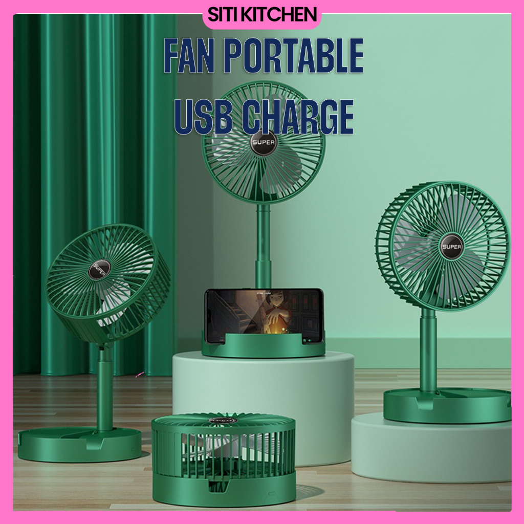 Mini Fan Portable Fan Small Kipas Automatic Swing Clip Hand Cooling Office Table USB Charge Kipas Kecil