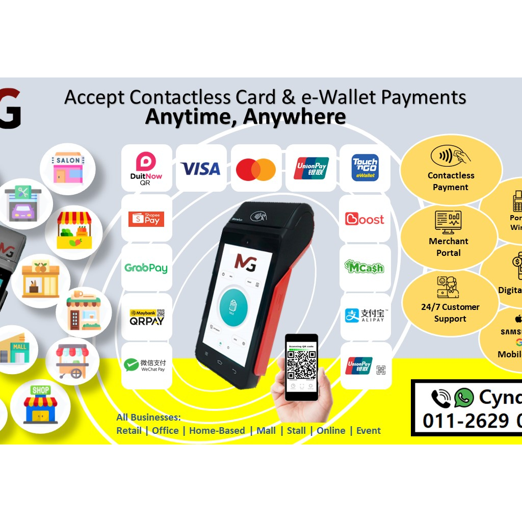 Budget-Friendly Merchant Payment Terminal (Wireless / Contactless / Cashless for Card & e-Wallets QR Payments)