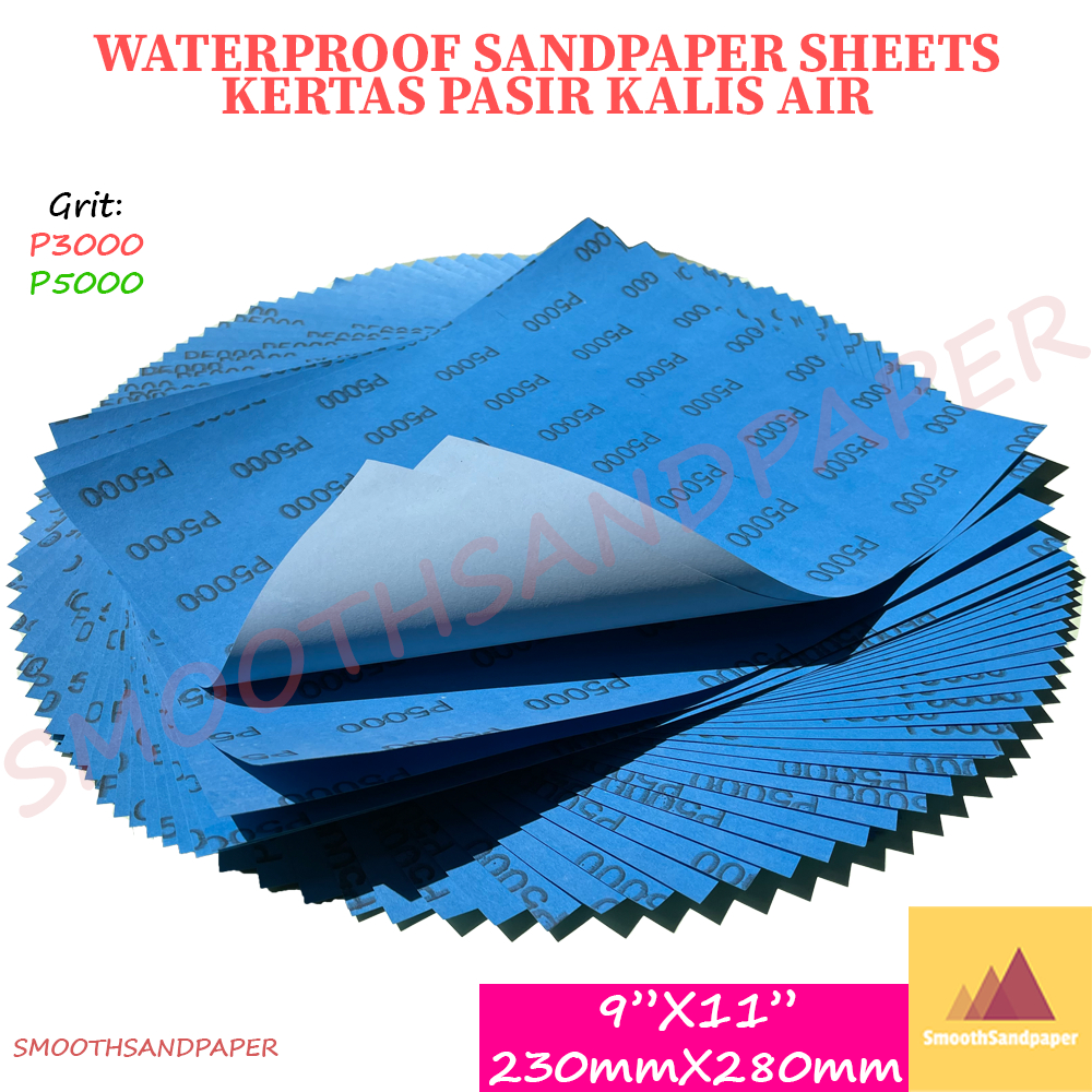 Sandpaper Sheet Waterproof Abrasive Paper Kertas Pasir Kalis Air 9"X11" (230mmX280mm) 乳胶纸耐水砂纸 抛光研磨镜面 干湿两用 image 8