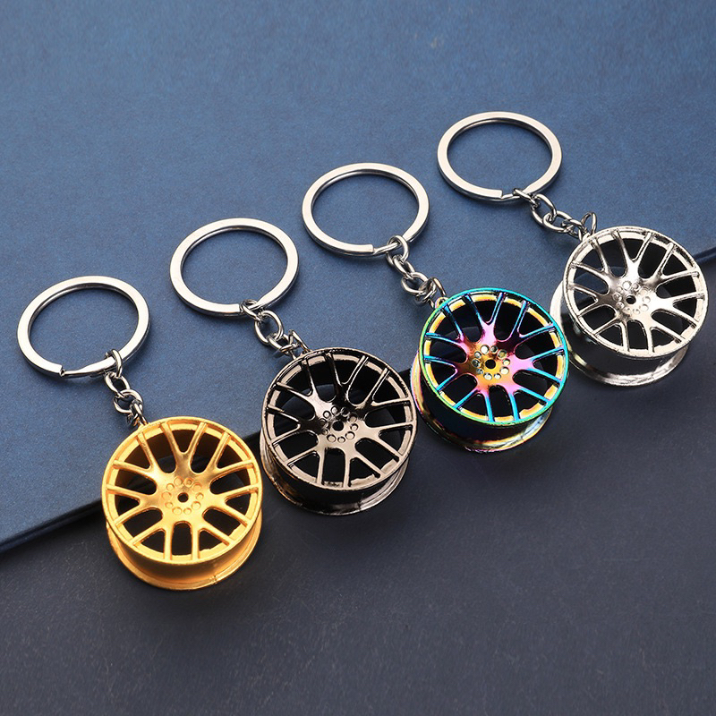 Car Modification Hub Keychain Manual Lever Car Metal Keychain sport rim TE37, SSR, Enkei Turbo Gear Pendant ♨HOT SELL