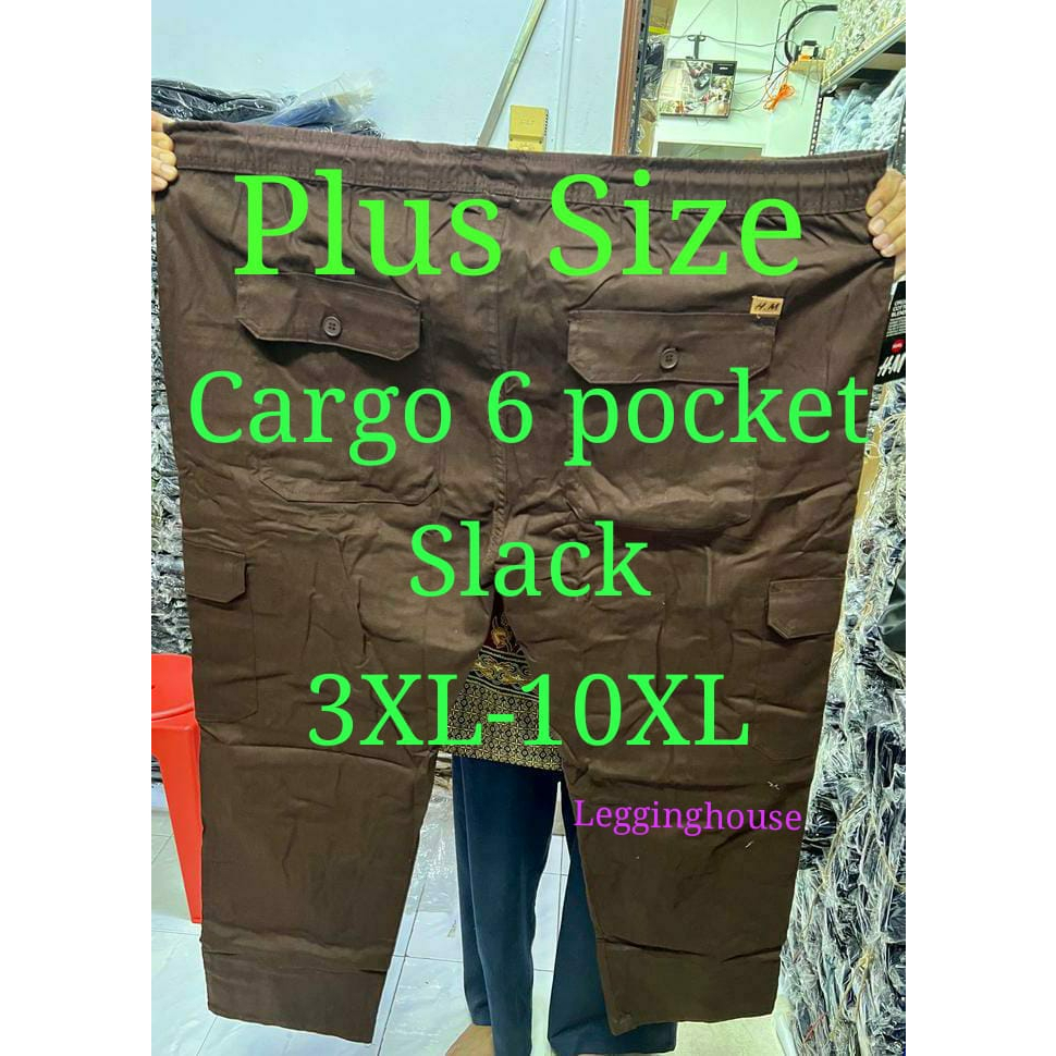 (3xl-10xl) Cargo Premium & Export Quality Slack 6 Pocket Cargo Pant Multi Pocket Seluar Kerja / Workwear(legginghouse)