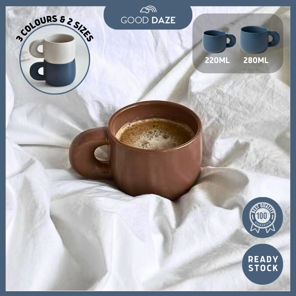 【GOOD DAZE】Small Tiny Cute Ceramic Mug Cup 220ml small coffee cup 陶瓷厚肥肥课啊咖啡陶瓷杯 Cawan Cute Ceramic cawan espresso 220ml