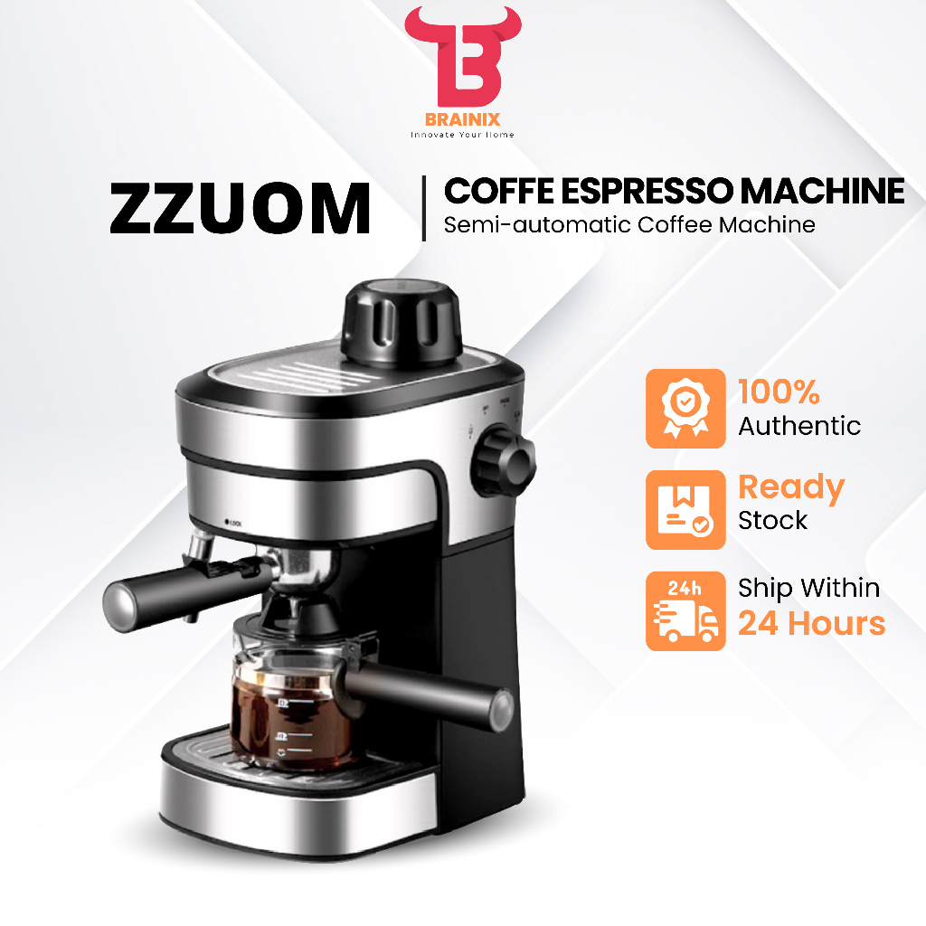 Coffee Espresso Machine ZZUOM CM6910 Semi-automatic Espresso Coffee Machine 20bar With Milk Frother