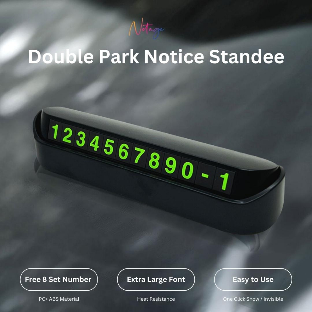 Double Park Notice Standee Phone number indicator temporary parking telephone number holder