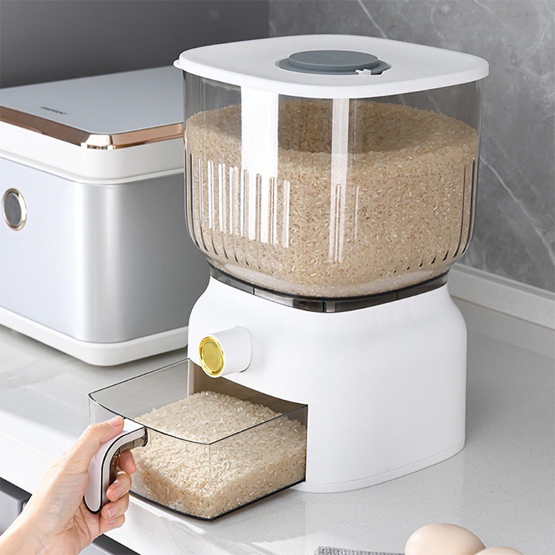 (10KG) Rice Grain Dispenser Large Food Storage Containers Bekas Simpanan Beras