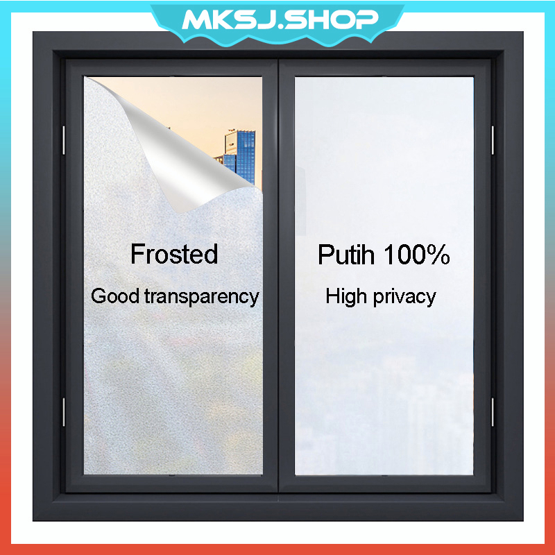 Tinted Putih 100% Frosted Fully Privacy Window Film Luar Dalam Tak Nampak untuk Rumah/Pejabat