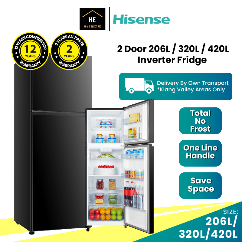 HISENSE 2 Door 200L / 320L / 420L Refrigerator Inverter Fridge Peti Sejuk Peti Ais 冰橱