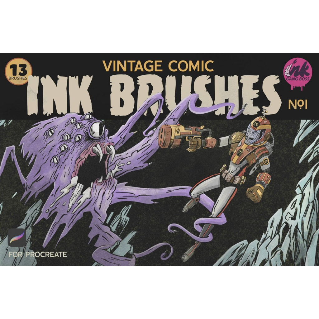 ✨Procreate✨【T172】Procreate Vintage Comic Ink Brushes