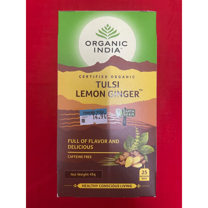 ORGANIC INDIA TULSI LEMON GINGER 25 TEA BAGS