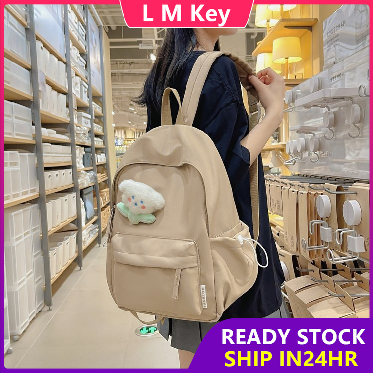 【local seller】School backpack Schoolbag Korean fashion backpack female student backpack campus backpack large capacity backpack bagpack bag sekolah perempuan beg sekolah Beg Galas Belakang Perempuan