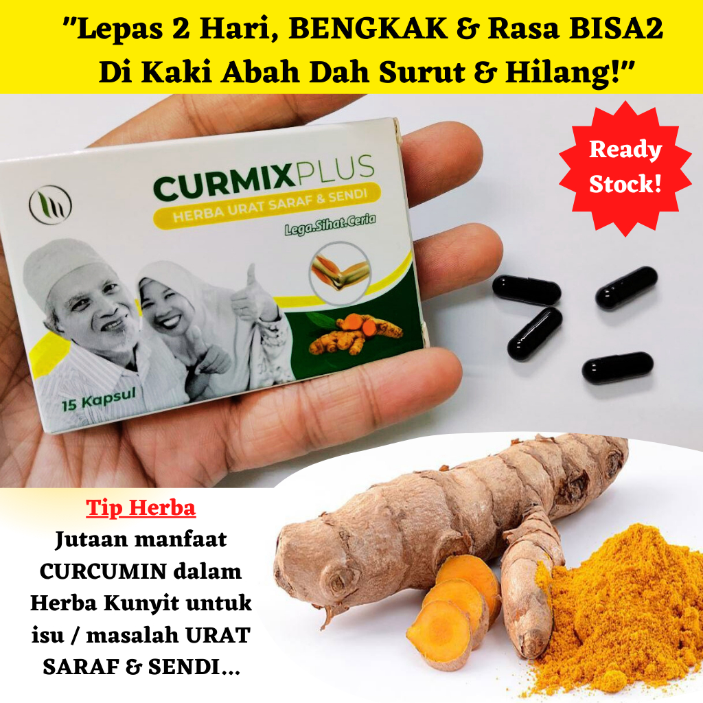 Ready Stock‼️Sakit Saraf Sendi, Demam Urat, Gout, Sakit Lutut, Joint & Back Pain, Slip Disc - Curmix Plus