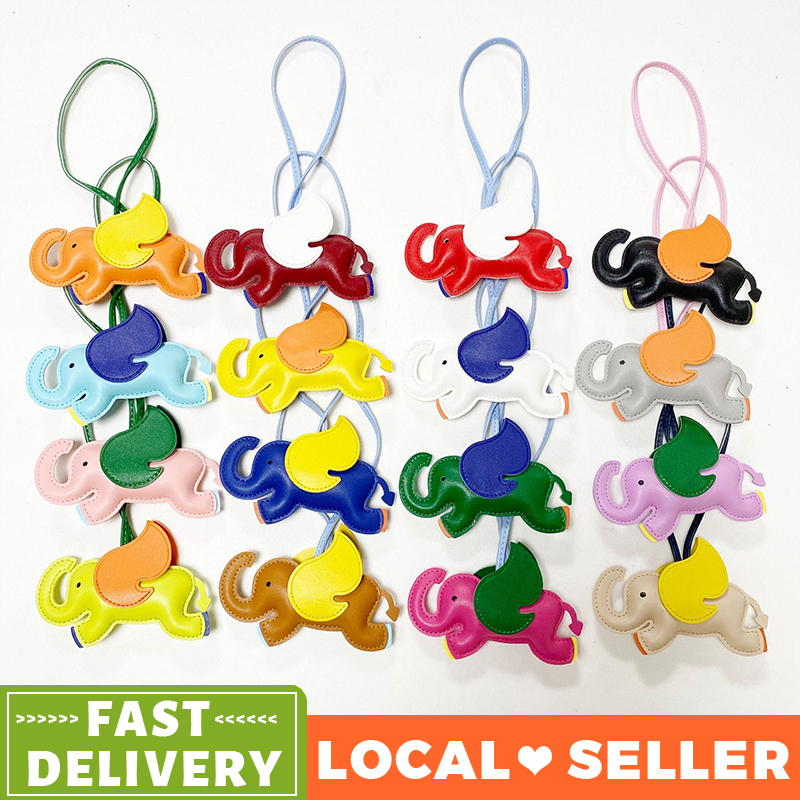 Accessories：PU Leather Angel Dumbo Bag Pendant Cute Car Keychain Flying Elephant Rearview Mirror Charm