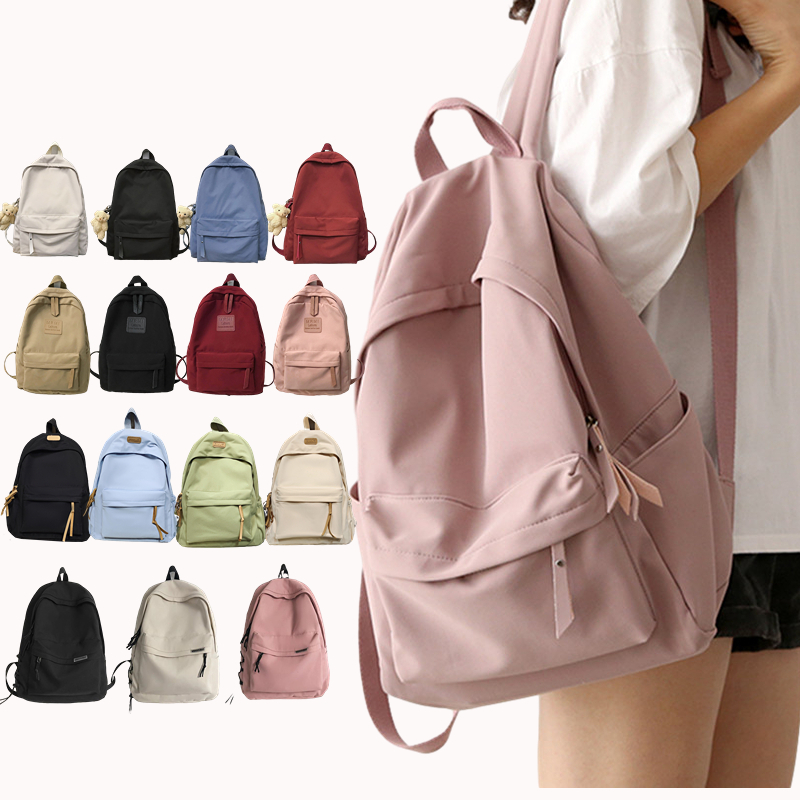 Ready Stock Korean Style School Bagpack Waterproof Nylon Student Backpack Travel Backpack Woman Beg Sekolah Perempuan